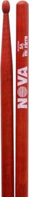 Vic Firth 5A Nova Hickory Drumstick with Wooden Oval Head Red N5AR