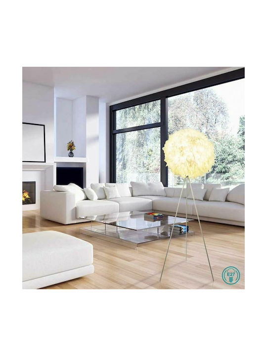 Globo Lighting Katunga Floor Lamp H160xW65cm. with Socket for Bulb E27 White