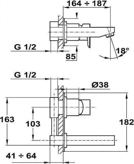 Teka Formentera Set Mixer & Gură Îngropată pentru Lavabo 1 Ieșire Chrome