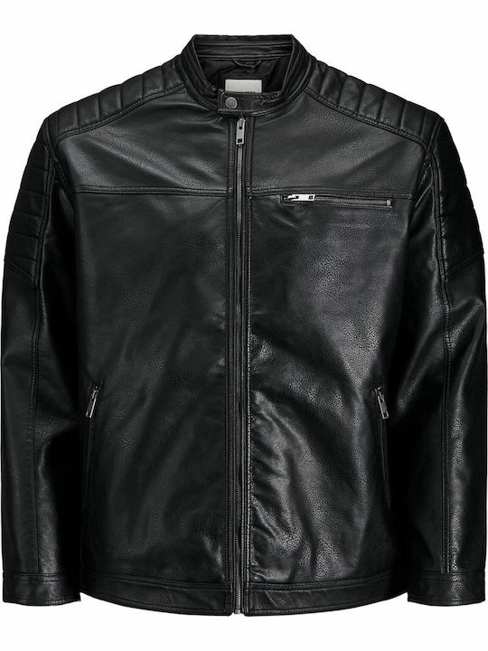 Jacke aus Kunstleder Biker Schwarz