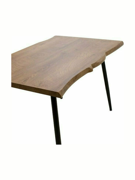 Neve Table Dining Room Wooden with Metal Frame Black 140x80x75cm