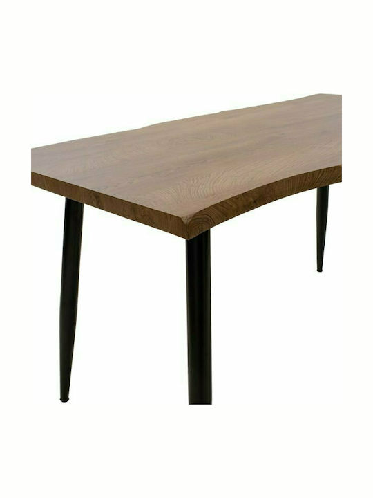 Neve Table Dining Room Wooden with Metal Frame Black 140x80x75cm