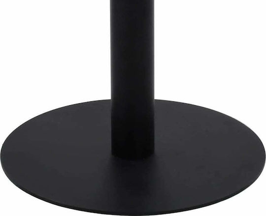 Bistro Round Kitchen Table Wooden with Metal Frame Open Brown 80x80x75cm