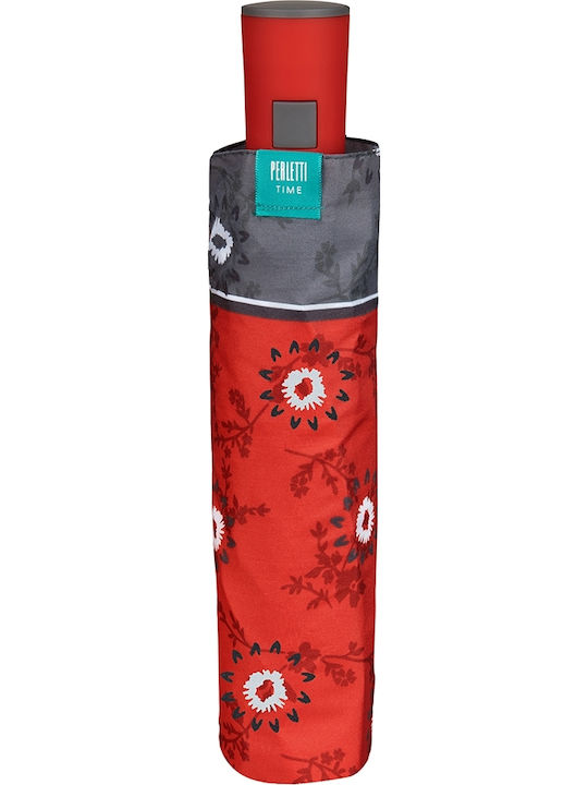 Perletti Windproof Automatic Umbrella Compact Red