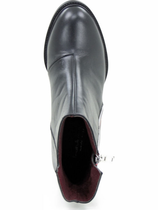 Leder Stiefeletten Damen Schwarz