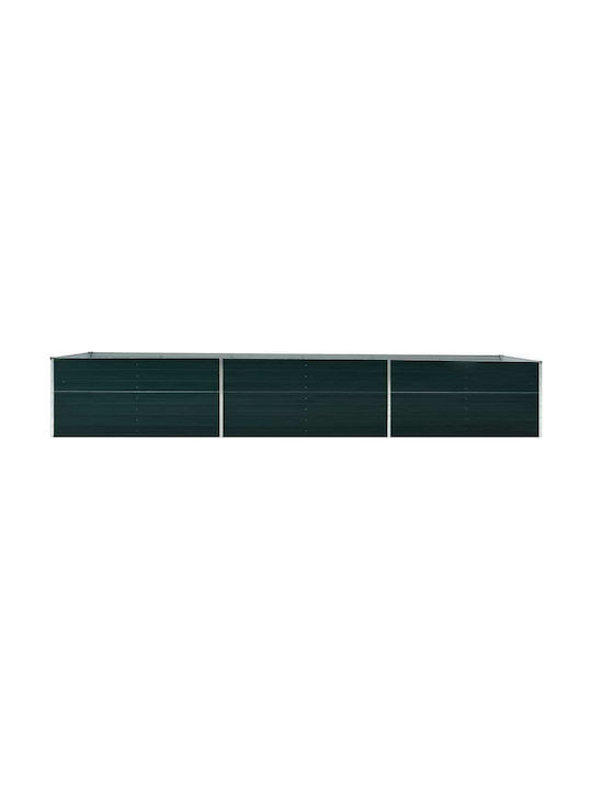 vidaXL Înălțată Verde xxcm Planter Box Metal Verde 480x80x77cm.