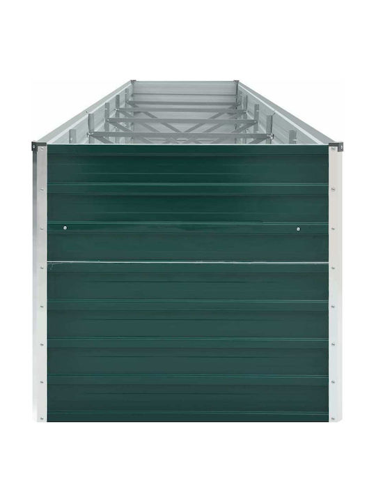 vidaXL Înălțată Verde xxcm Planter Box Metal Verde 480x80x77cm.