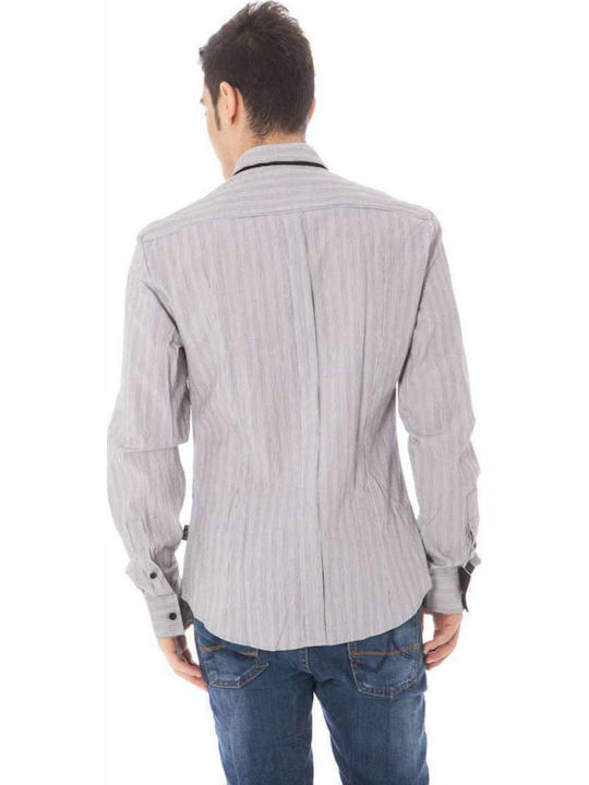 Costume National Men's Shirt Long Sleeve Cotton Striped White