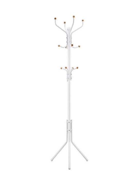 Songmics Καλόγερος Μεταλλικός Λευκός 44x44x182cm