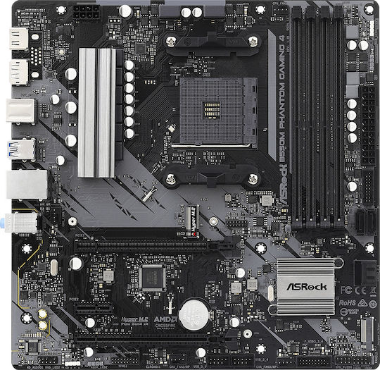 ASRock B550M Phantom Gaming 4 Motherboard Micro ATX με AMD AM4 Socket 90-MXBE90-A0UAYZ