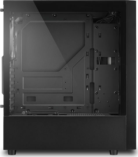Sharkoon RGB Slider Геймърско Midi Tower Компютърна Кутия с Страничен Прозорец Черна