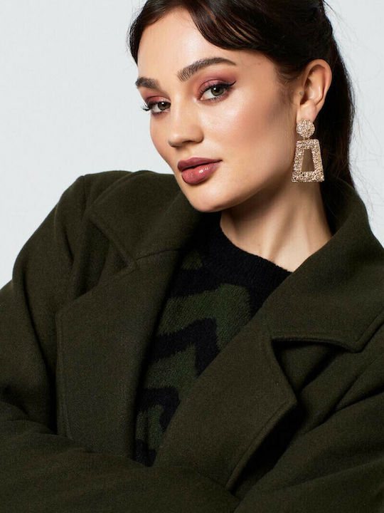 Women's Khaki Coat with Belt