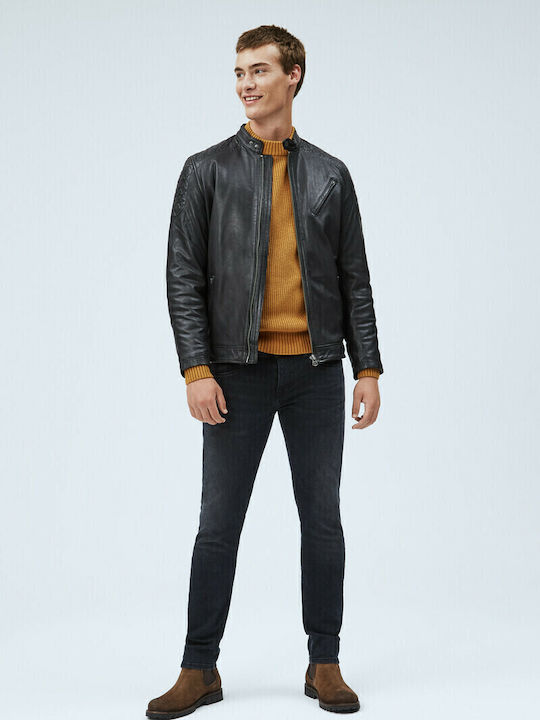 Defoe Lederjacke Jacke Biker Schwarz