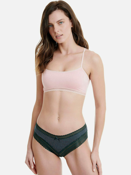 Bamboo Γυναικεία Brazil 2Pack με Δαντέλα Green/Pink
