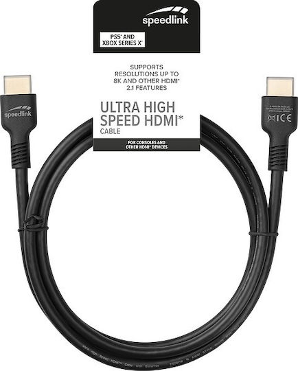 SpeedLink HDMI 2.1 Ultra High Speed 48Gbps 4K 120Hz HDR VRR Cable HDMI Male - HDMI Male 1.5m Black