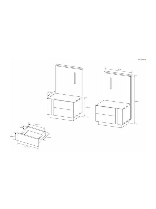 Set De Mobilier Pentru Dormitor Arco Natural 160x200cm 3 Bucăți