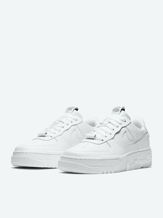 Nike Air Force 1 Pixel Γυναικεία Flatforms Sneakers Λευκά