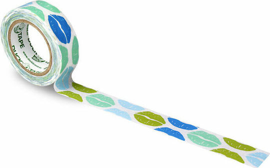Duck Washi Adhesive Decoration Tape Aqua Kiss 1pcs 15mm x 10m
