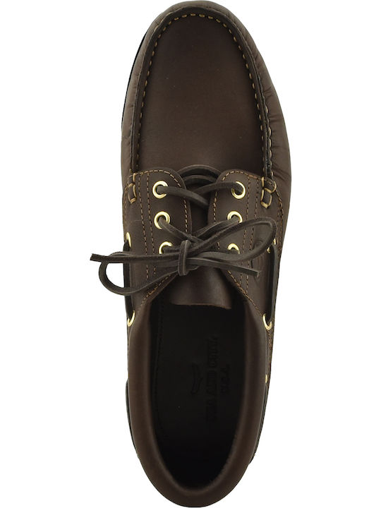 Men's Leather Boat Shoes Brown