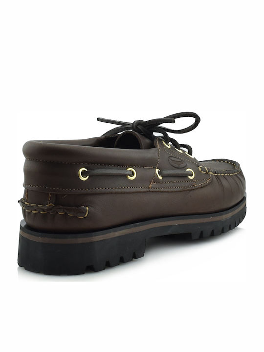 Men's Leather Boat Shoes Brown