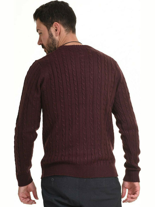 Splendid Herren Langarm-Pullover Burgundisch