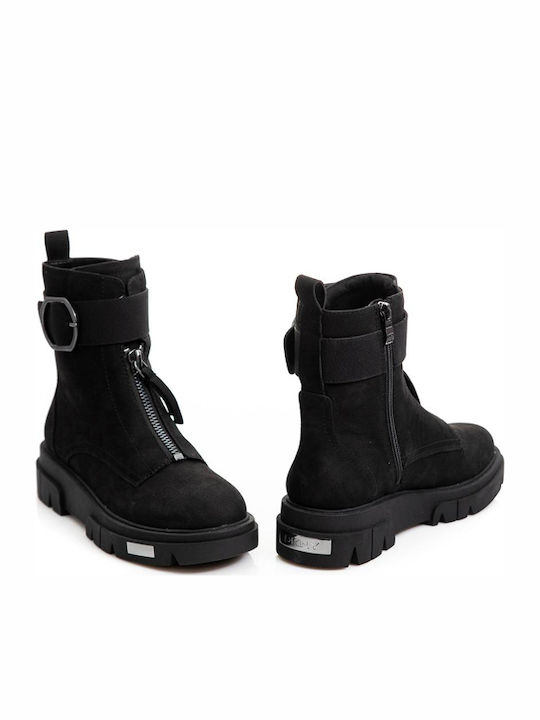 Laina Leather Women's Ankle Boots Platform Black
