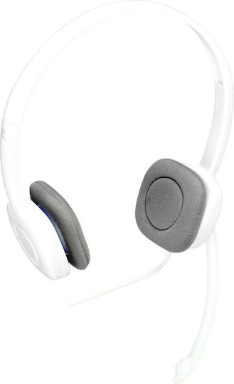 Logitech H150 Auf dem Ohr Multimedia-Headsets mit Mikrofon und Verbindung 3,5 mm Klinke in Weiß Farbe