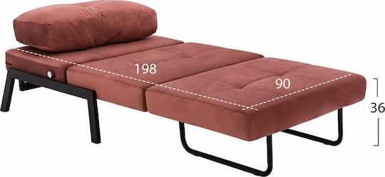 Constance Schlafsessel Samt Pink 95x92x66cm