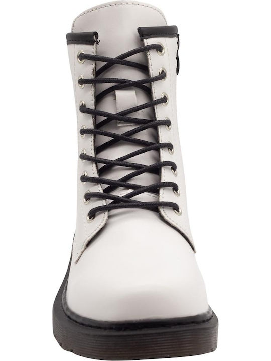 Camille Women's Combat Boots White