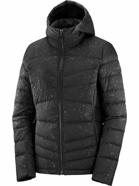 Tranzition Women's Short Puffer Jacket for Winter with Hood Black