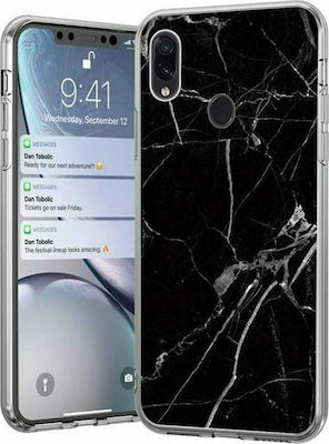 Wozinsky Marble Coperta din spate Silicon rezistent Negru (Redmi Note 7 / 7 Pro)