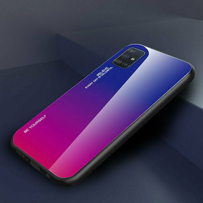 Hurtel Gradient Glass Synthetic Back Cover Purple (Galaxy A51)