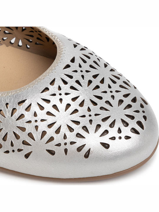 Lederne Damen Ballerinas in Gold Farbe