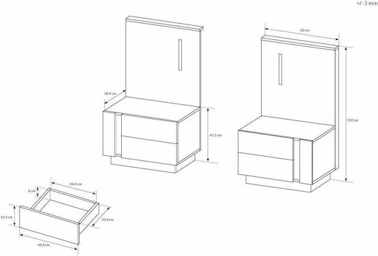 Arden Bedroom Furniture Set Sand Gragne Matera 160x200cm 4 Pieces