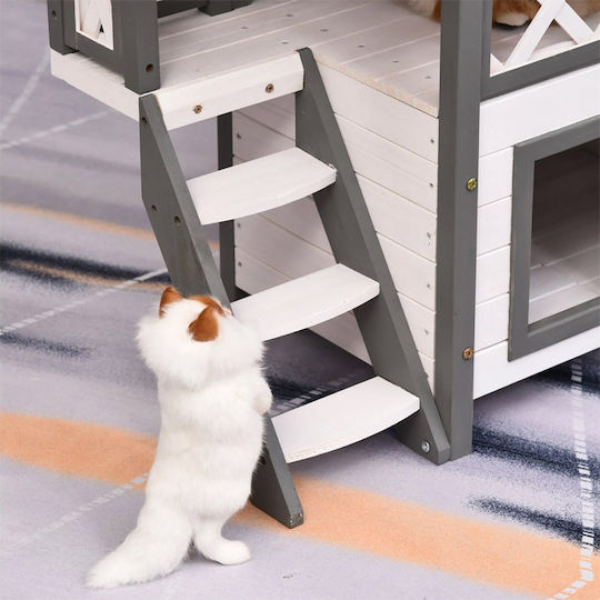 Pawhut Houses Cat Gray 77x50x73cm