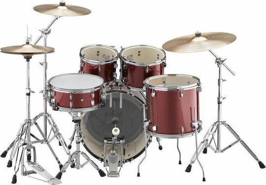 Yamaha RDP0F5CY Drum Set Burgundy Glitter με Πιατίνια