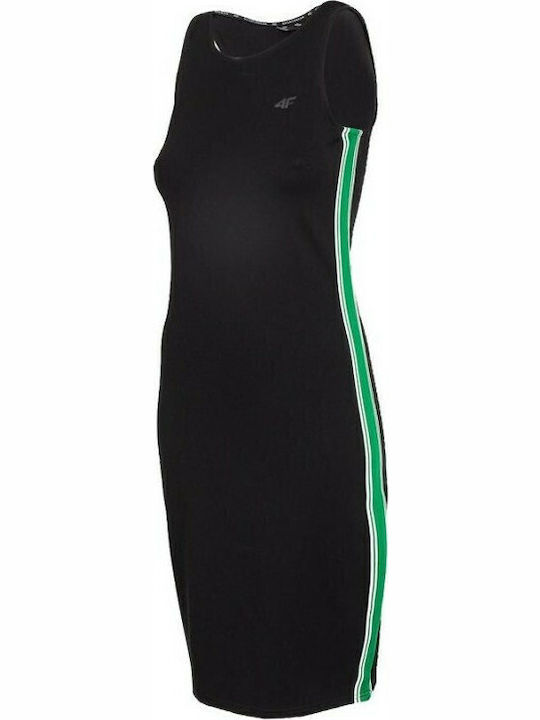 Summer Midi Athletic T-Shirt Sleeveless Black Dress
