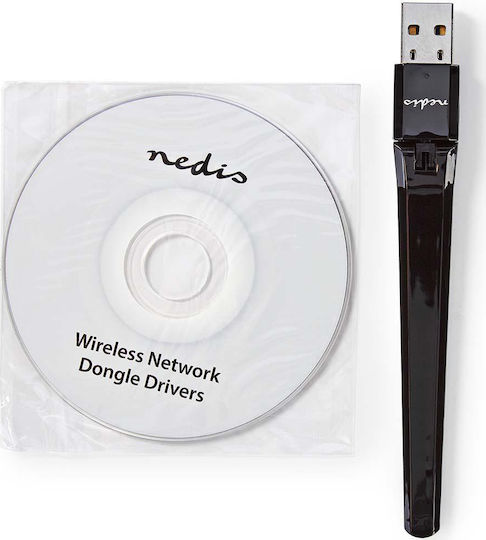 Nedis WSNWA600BK Αντάπτορας Δικτύου USB με Ασύρματη Σύνδεση Wi-Fi 600Mbps