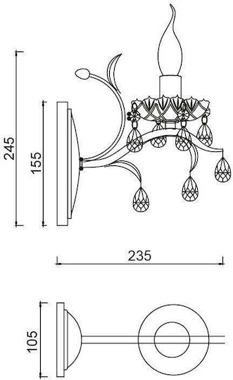 Aca Sardinia Lamp Wall White 11x23.5x15.5cm Aca Sardinia Lamp Wall White 11x23.5x15.5cm