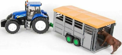 Bruder New Holland T8040 Μαζί Με Καρότσα Για Αγελάδες Tractor 1:16 Camionetă pentru 3++ Ani 01695