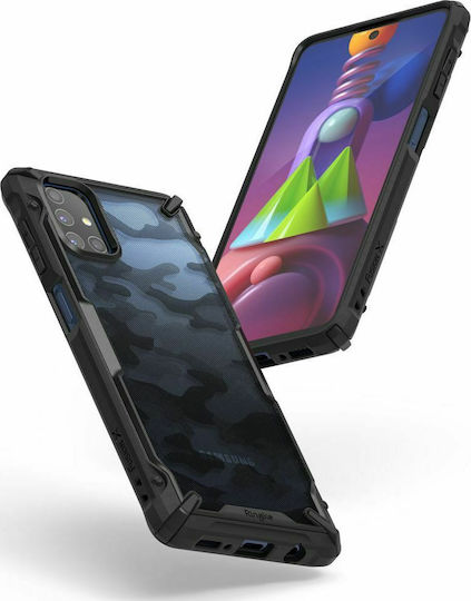 Ringke Fusion X Back Cover Plastic 2mm with Strap Black (Galaxy M51)