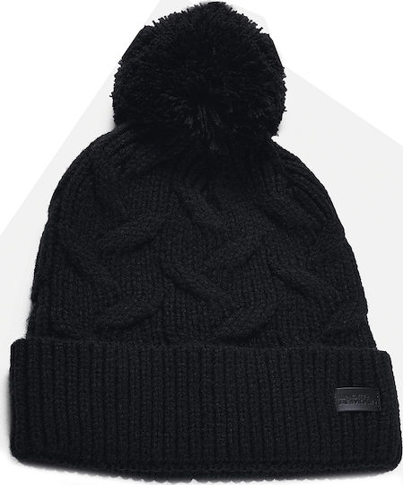 Around Town Pom Pom Beanie Unisex Beanie Knitted in Black color