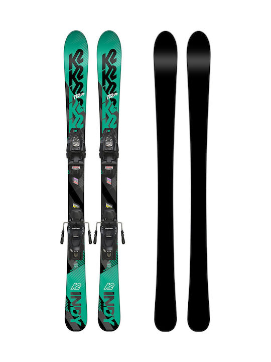 K2 Indy Children's Ski Boots in Green Color with Bindings Marker FDT 7.0