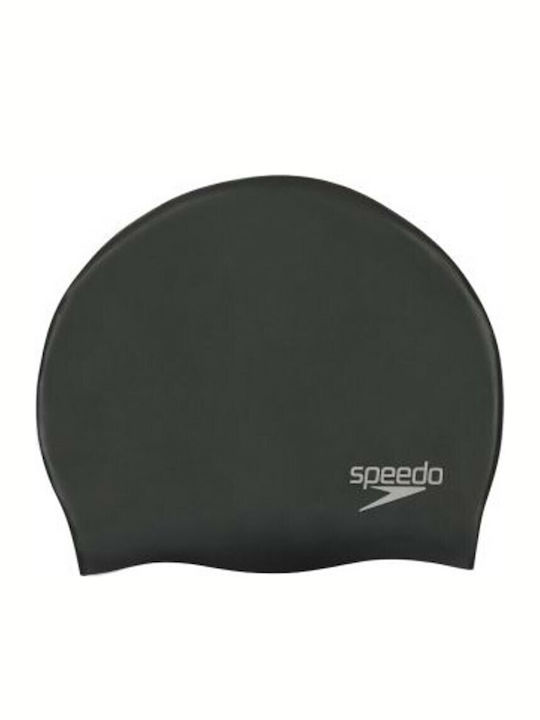Speedo Plain Moulded Silicone Adults Swimming Cap Black