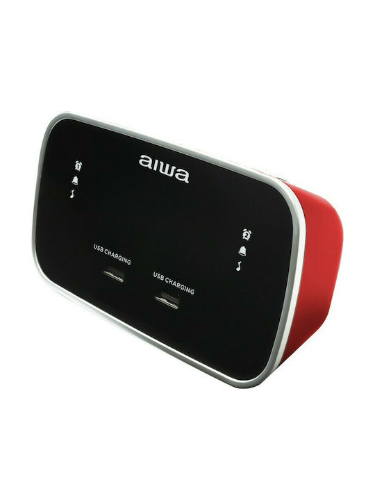 Aiwa Tabletop Digital Clock with Alarm & Radio CRU-19RD