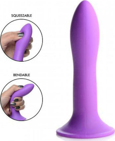 XR Squeeze It Flexible Silicone Dildo Реалистично дилдо Със смукателна чашка Purlple 11.7см