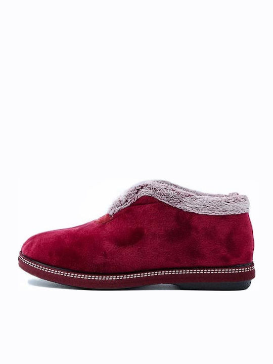 Comfy Anatomic 16003 Closed-Back Women's Slippers with Fur In Burgundy Colour