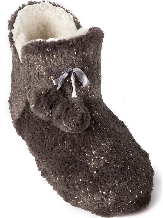 Migato Closed Women's Slippers With fur in Black color