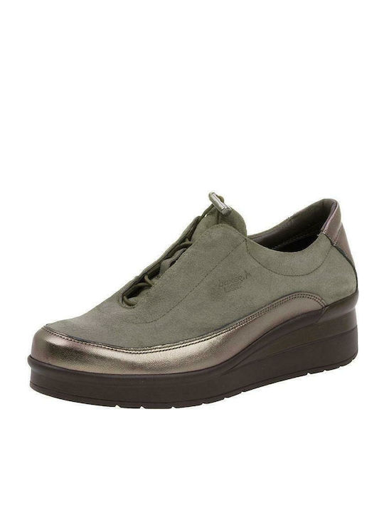 Ανατομικά Γυναικεία Slip-On Δερμάτινα Μπεζ