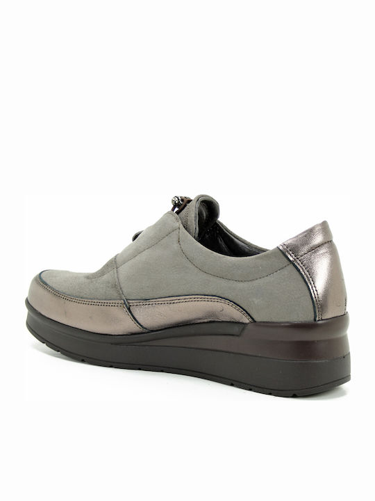 Ανατομικά Γυναικεία Slip-On Δερμάτινα Μπεζ
